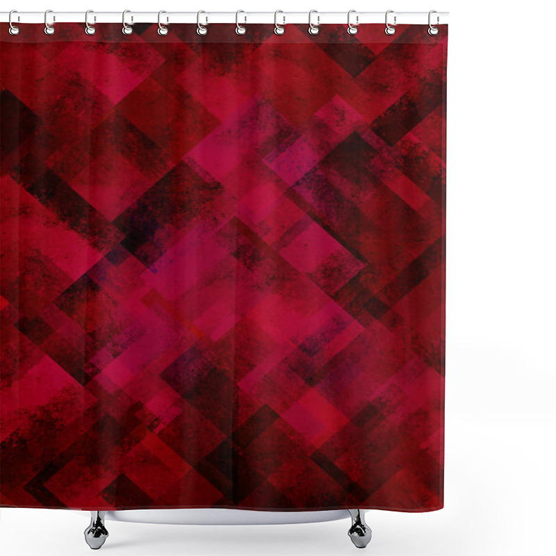 Personality  Red Abstract Background Diamond Shape Pattern Grunge Texture Shower Curtains