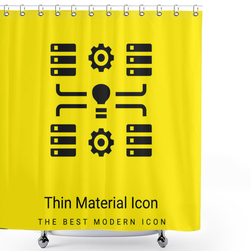 Personality  Big Data Minimal Bright Yellow Material Icon Shower Curtains