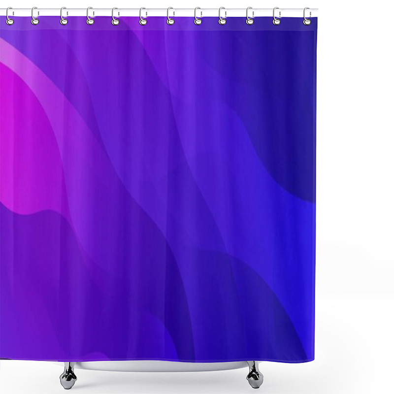 Personality  Background Texture Lines, Wave. For Flyer, Brochure, Booklet And Websites Design Vector Illustration With Blue Purple Color Gradient. Shower Curtains