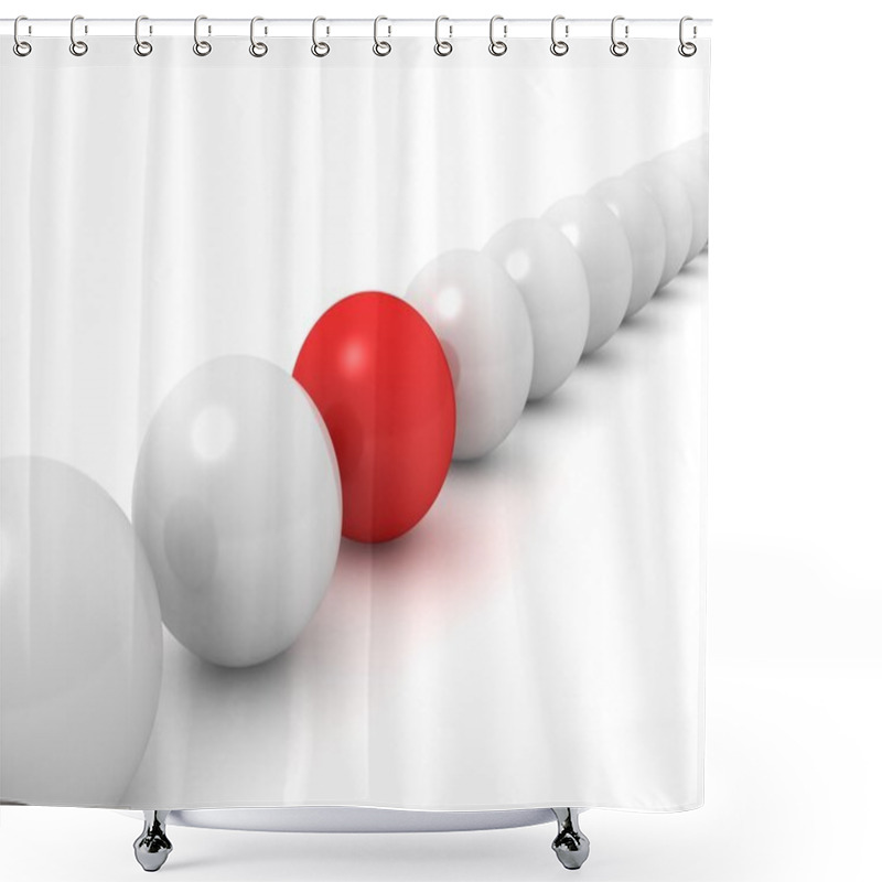 Personality  Different Element Red Ball In Others White Shower Curtains