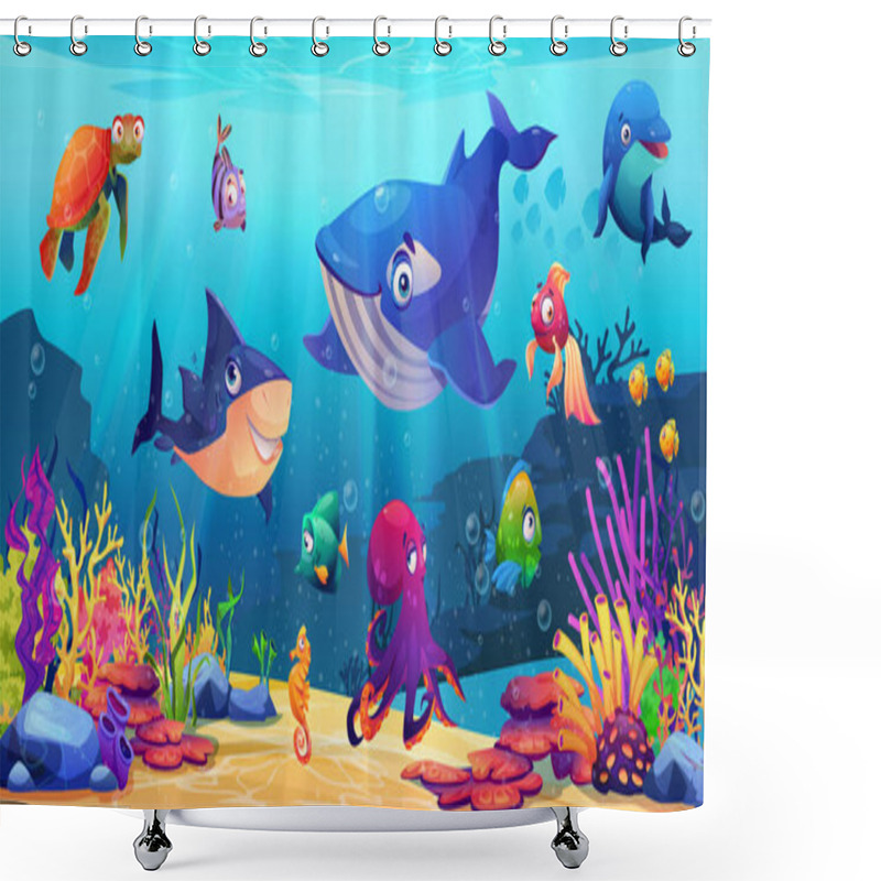 Personality  Underwater World, Marine Life, Sea Ocean Animals Shower Curtains