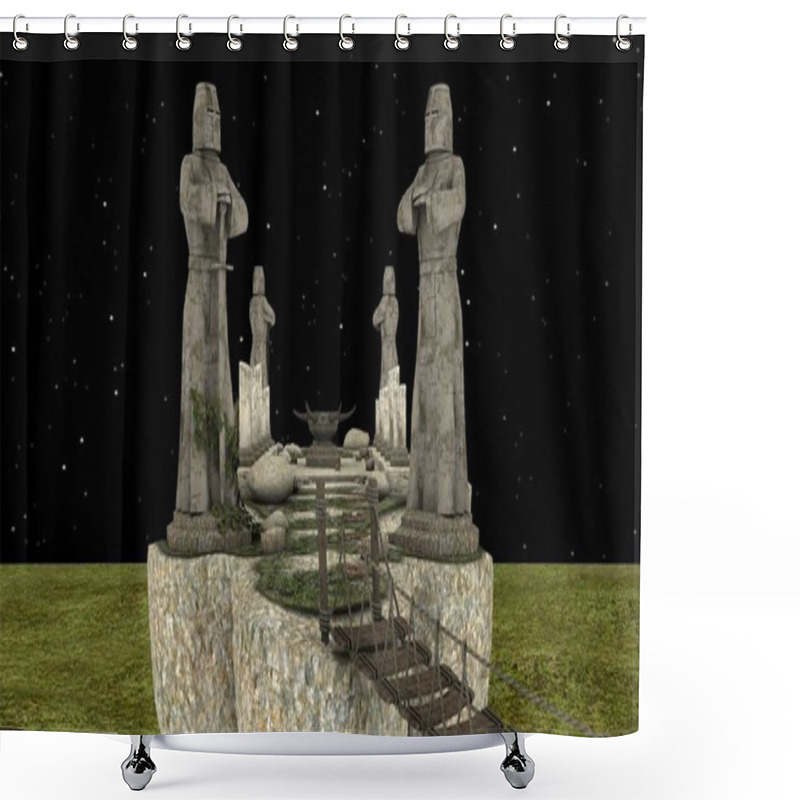 Personality  3D CG Rendering Of A Shrine Shower Curtains