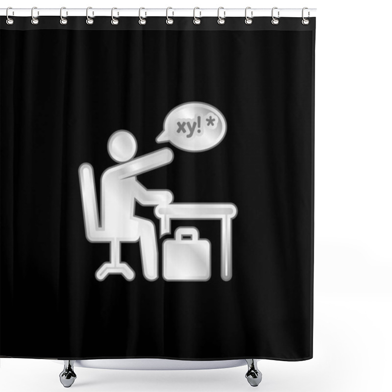 Personality  Angry Silver Plated Metallic Icon Shower Curtains