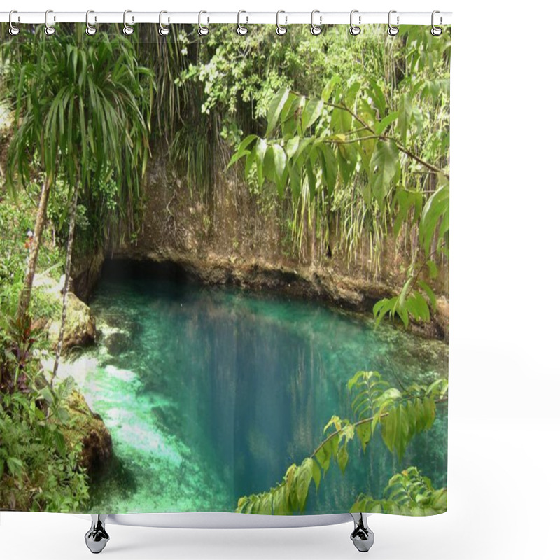 Personality  Beautiful View Of The Enchanted River Of Surigao Del Sur, Philippines. Shower Curtains