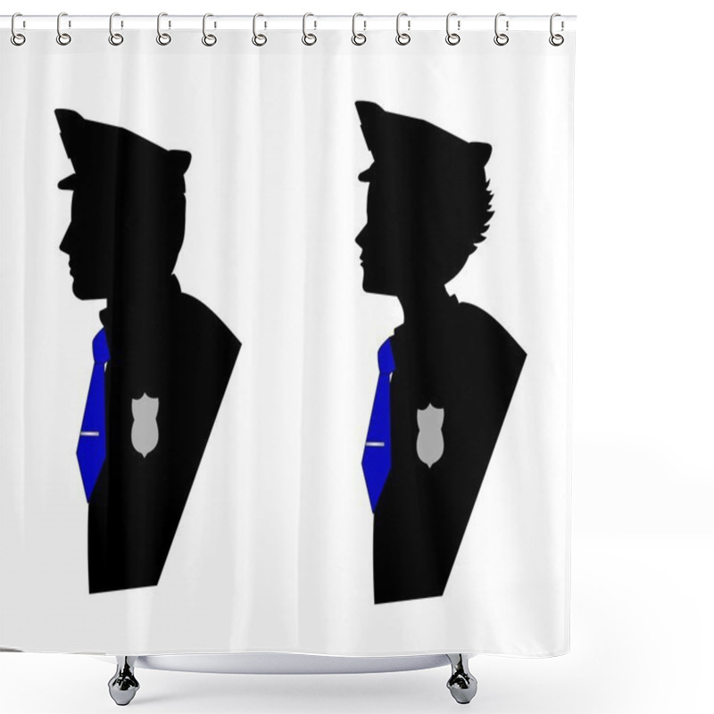 Personality  Police Officers Shower Curtains