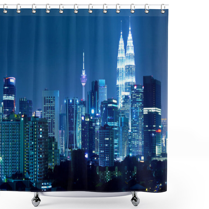 Personality  Kuala Lumpur Skyline At Night Shower Curtains