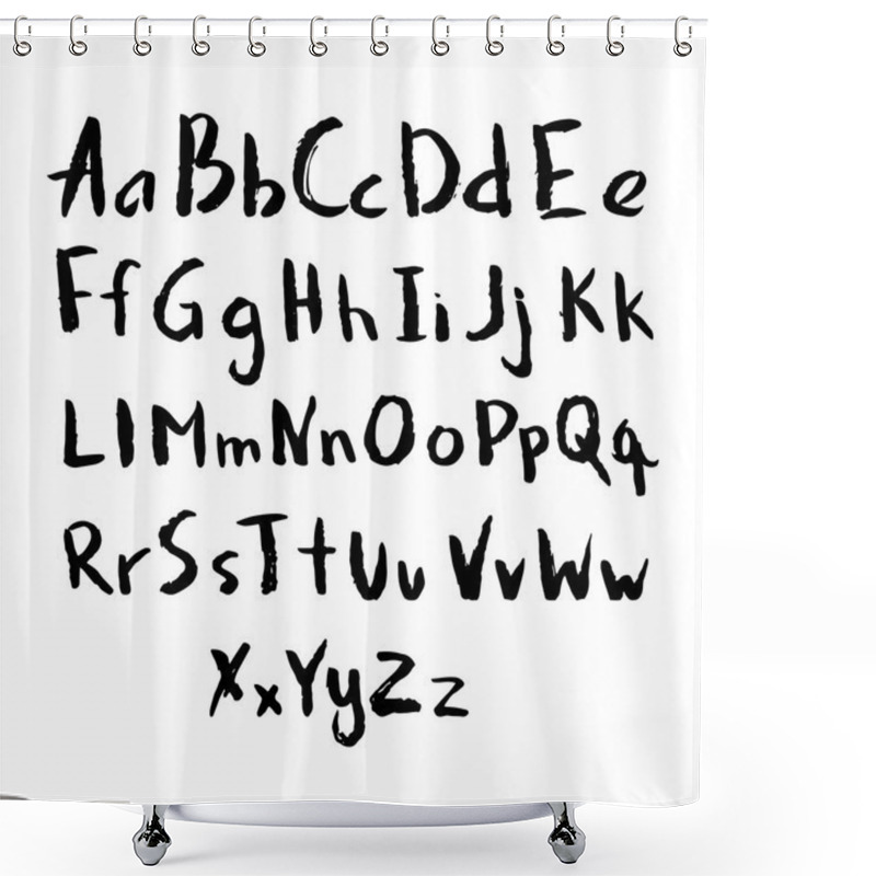 Personality  Alphabet In Calligraphy Font Shower Curtains