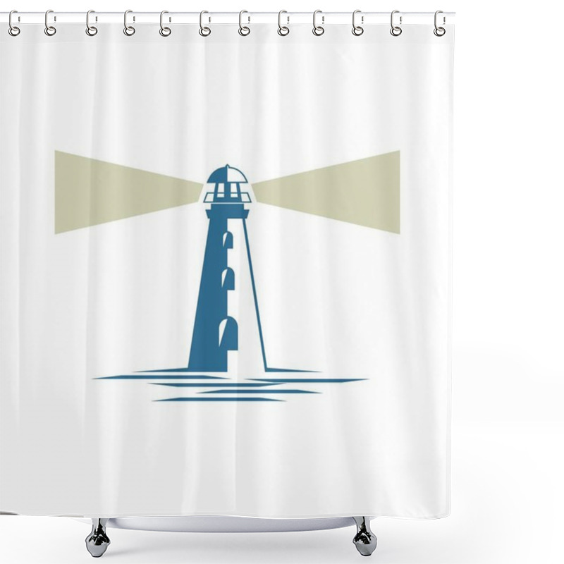 Personality  Lighthouse, Beacon Logo Template Shower Curtains