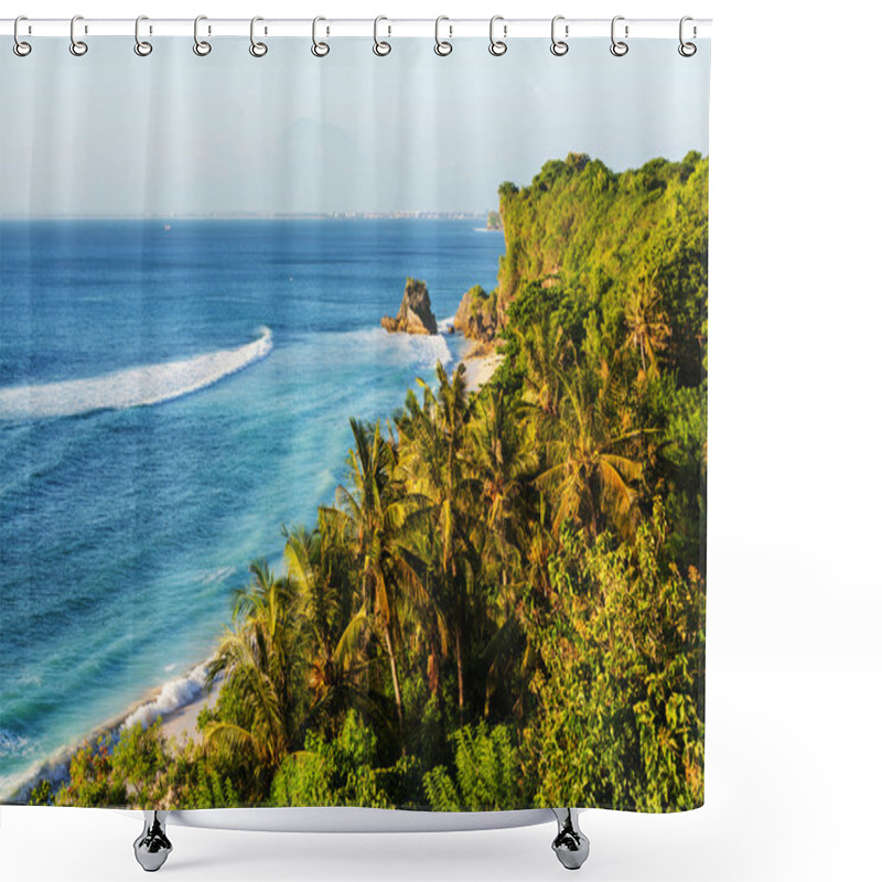 Personality  Tropical Beach In Bali Shower Curtains