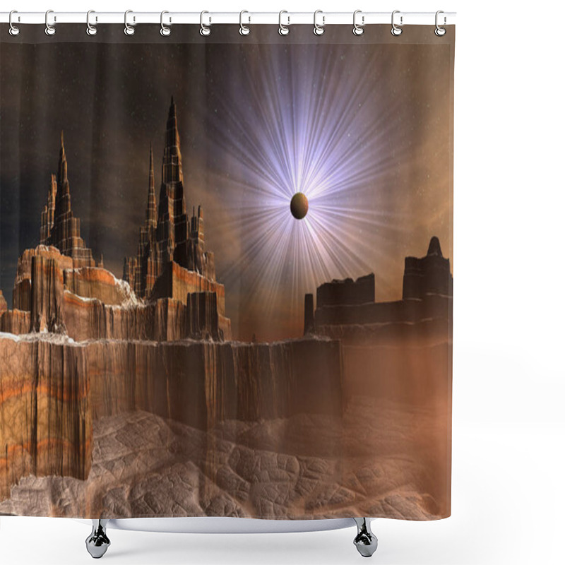 Personality   3D Rendering Of A Fantasy Alien Planet - 3D Illustration Shower Curtains