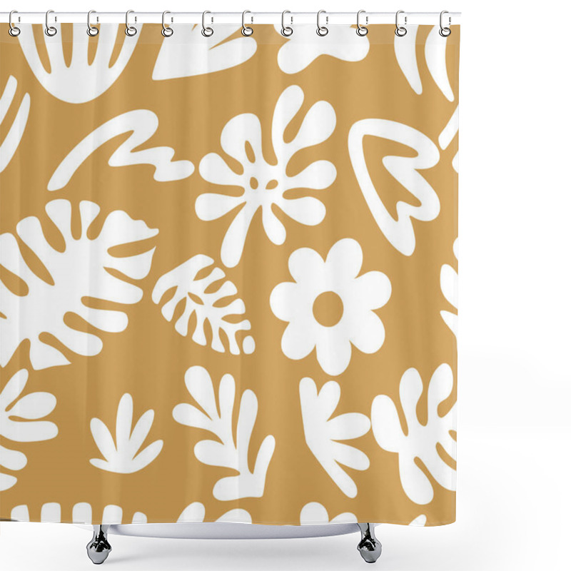 Personality  Tremdy Pattern  Background With Abstract Floral And Leaf Patterns Shower Curtains