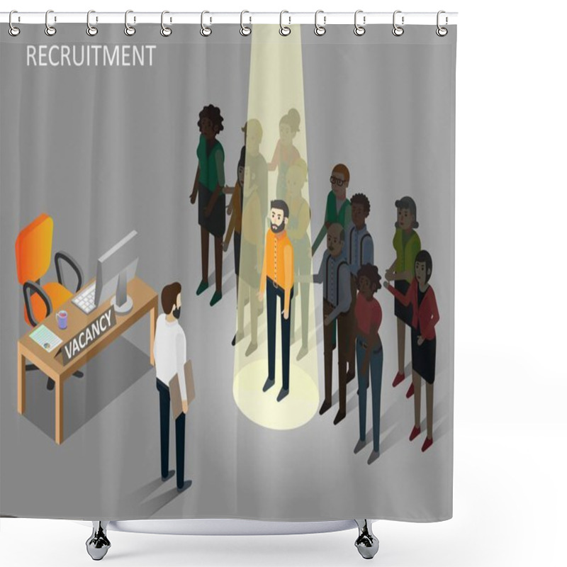 Personality  Recruitment Concept Vector Isometric Illustration Shower Curtains