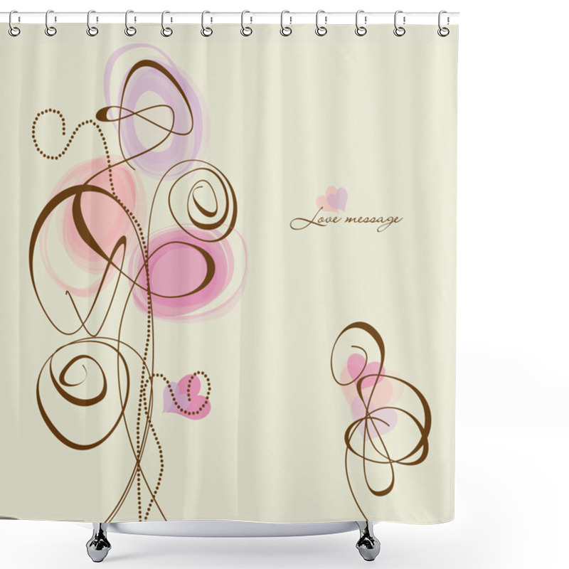 Personality  Vector Flowers And Hearts, Calligraphic Design Elements Shower Curtains