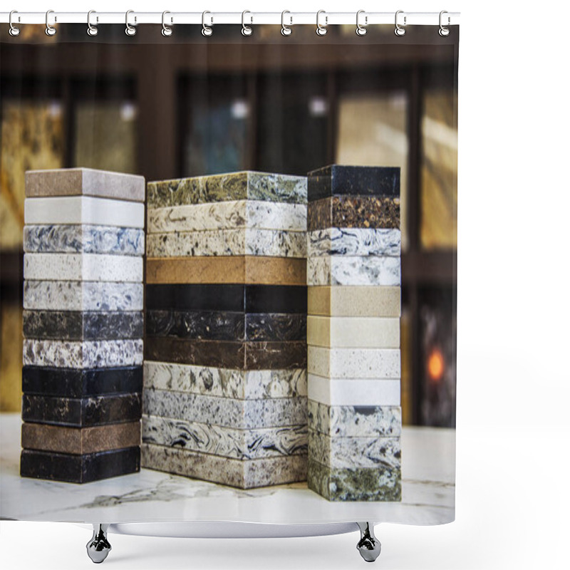 Personality  Granite Counter Tops. Marble, Stone Material, Stone - Object, Tile, Construction Material Shower Curtains