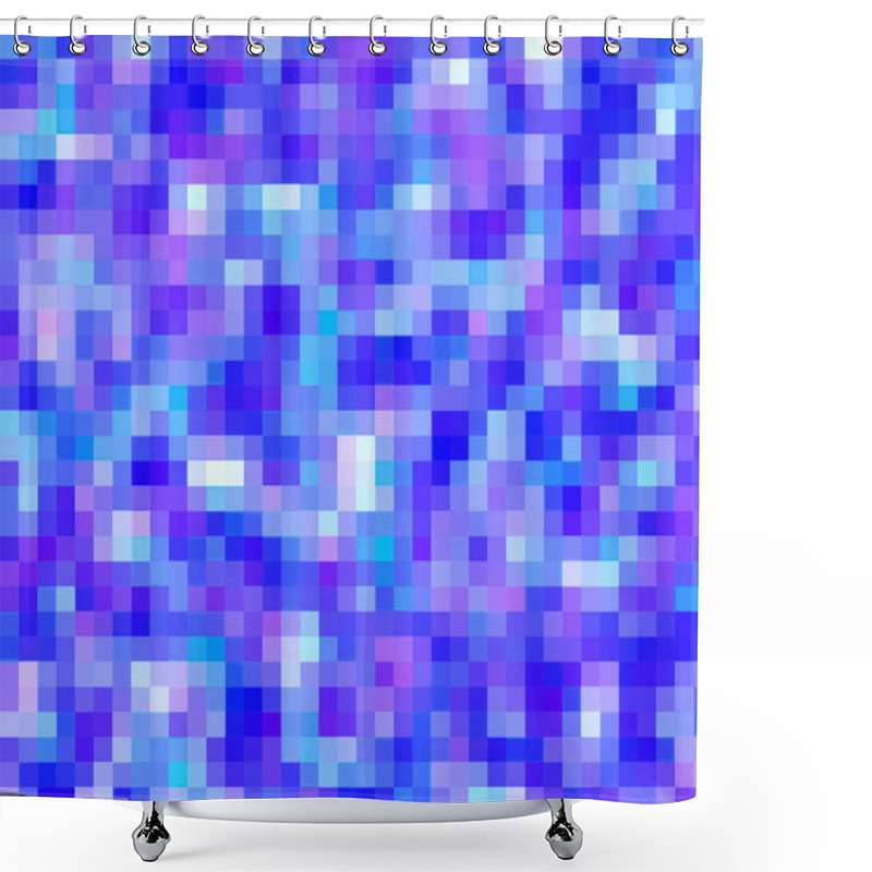 Personality  Blue Pixel Background Texture Shower Curtains