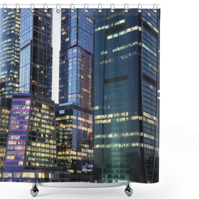 Personality  Famous And Beautiful Night View Skyscrapers City Shower Curtains