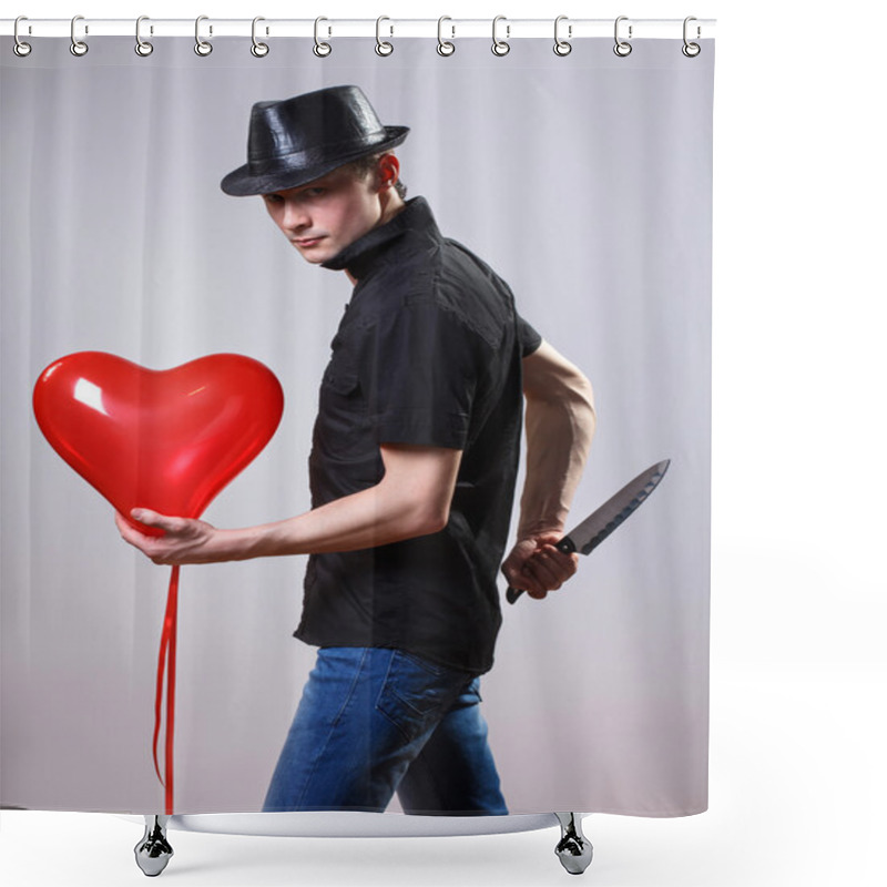 Personality  Valentine Boyfriend With Gifts Shower Curtains