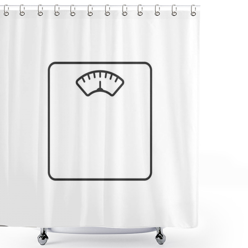 Personality  Floor Scales Icon. Vector Illustration, Flat Design. Shower Curtains