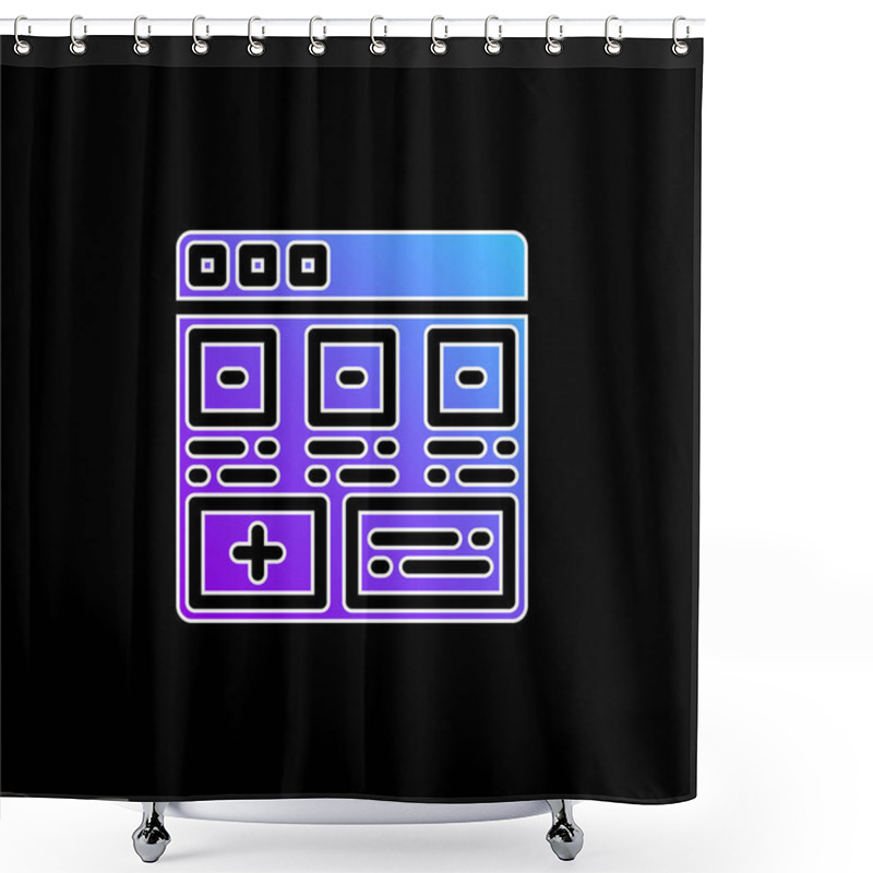 Personality  Add Blue Gradient Vector Icon Shower Curtains