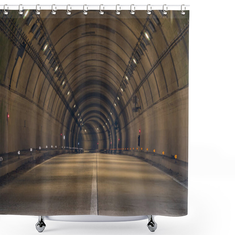 Personality  Tunnel Road With Two Lane Highway Shower Curtains