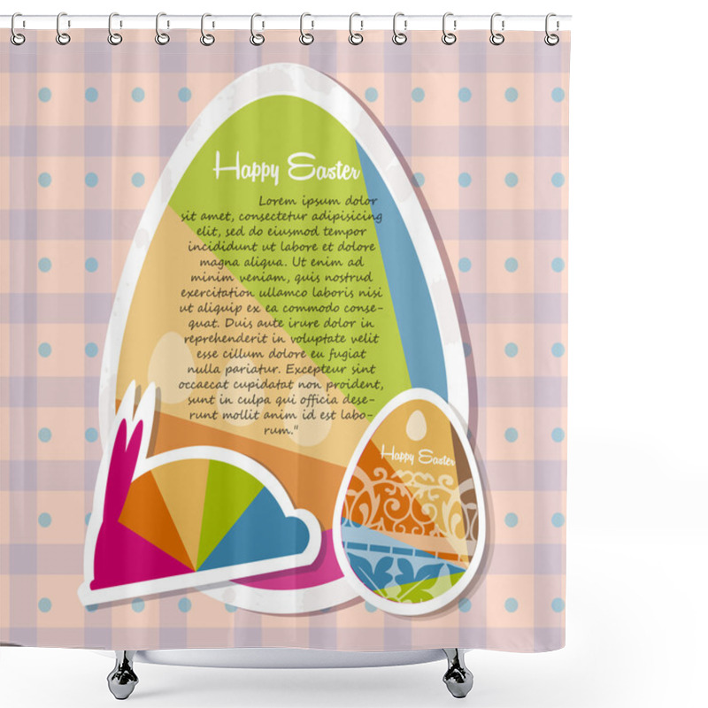 Personality  Template For Happy Easter Card With Eggs Shower Curtains