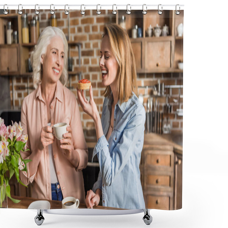 Personality  Two Women During Lunch Shower Curtains