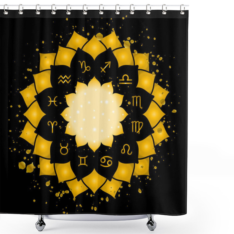 Personality  Astrology Circle Zodiac Signs Shower Curtains