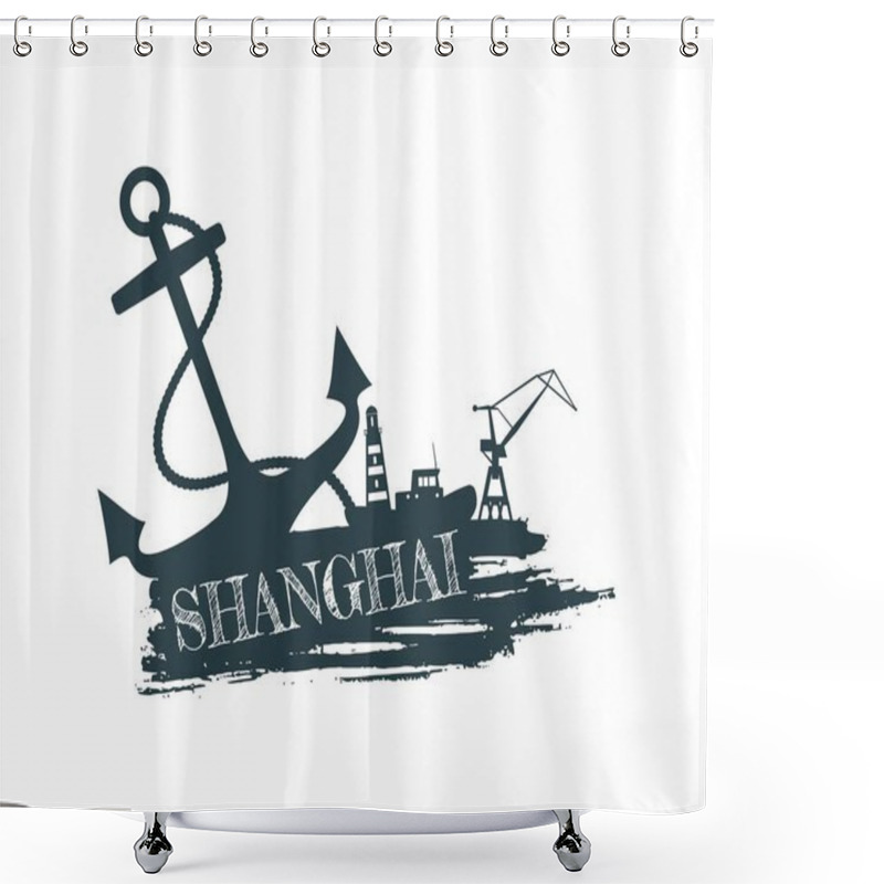 Personality  Commercial Seaport Abstraction Shower Curtains