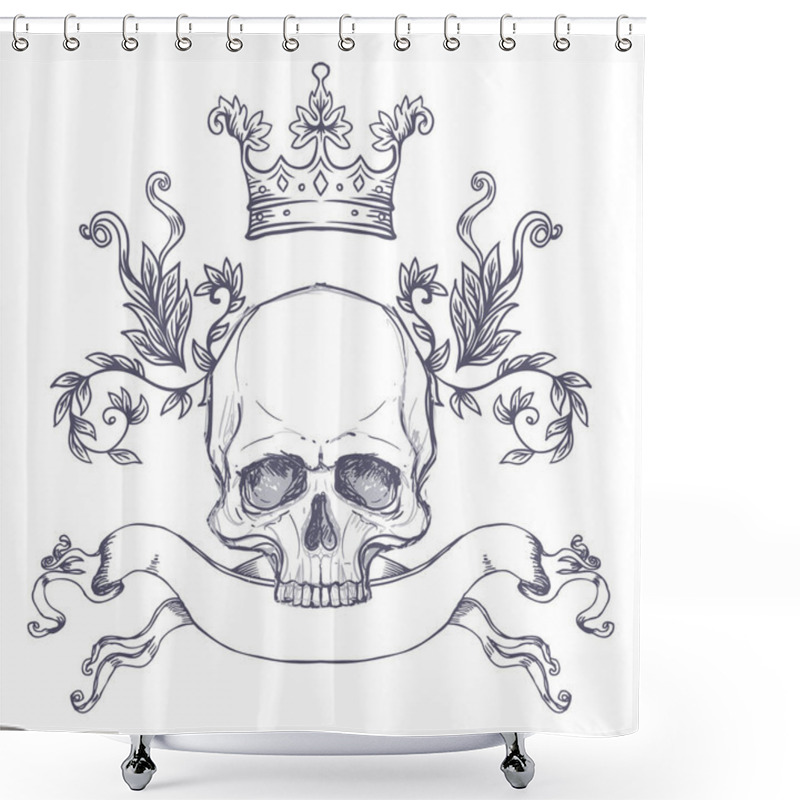 Personality  Gothic Coat Of Arms With Skull  Shower Curtains