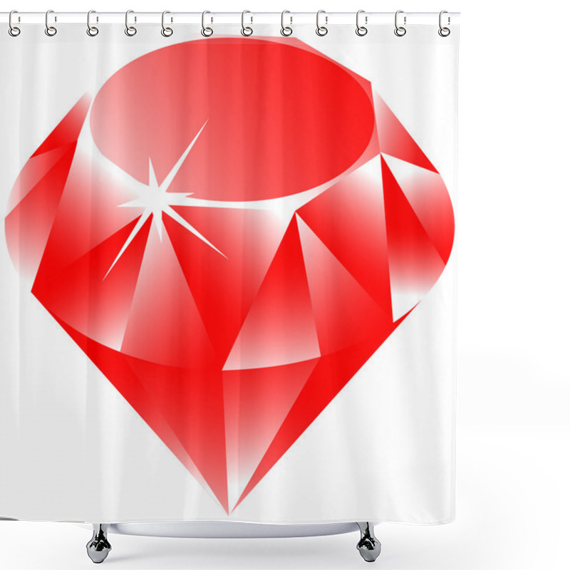 Personality  Ruby Vector Against White Shower Curtains