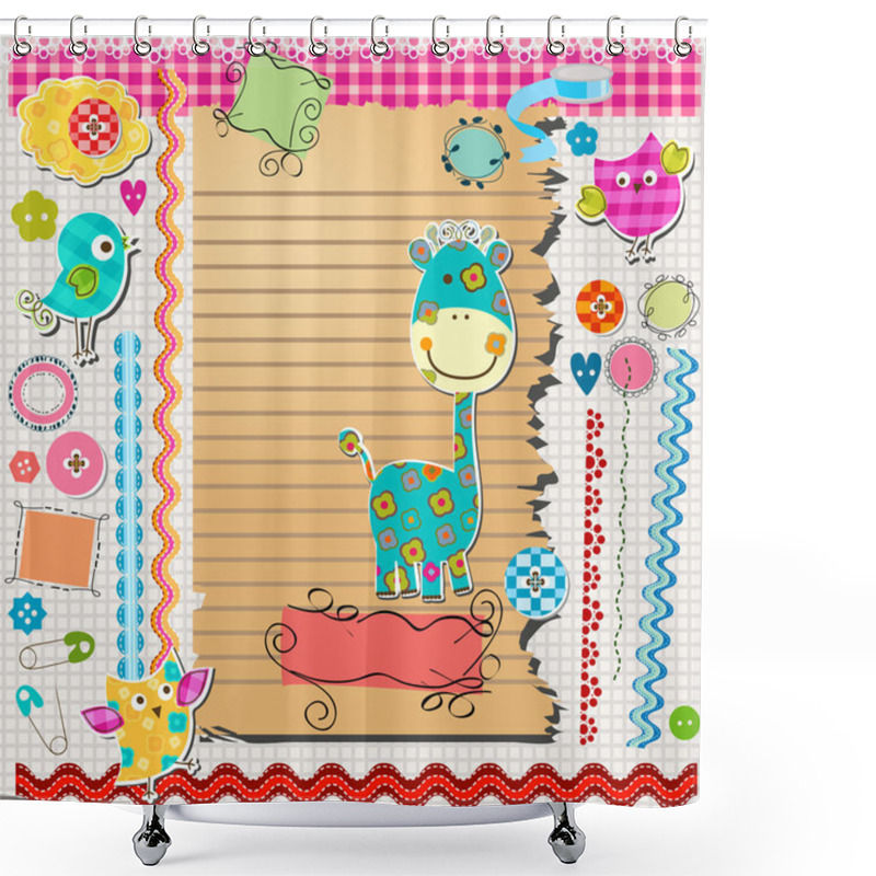 Personality  Scrapbook Kit Shower Curtains