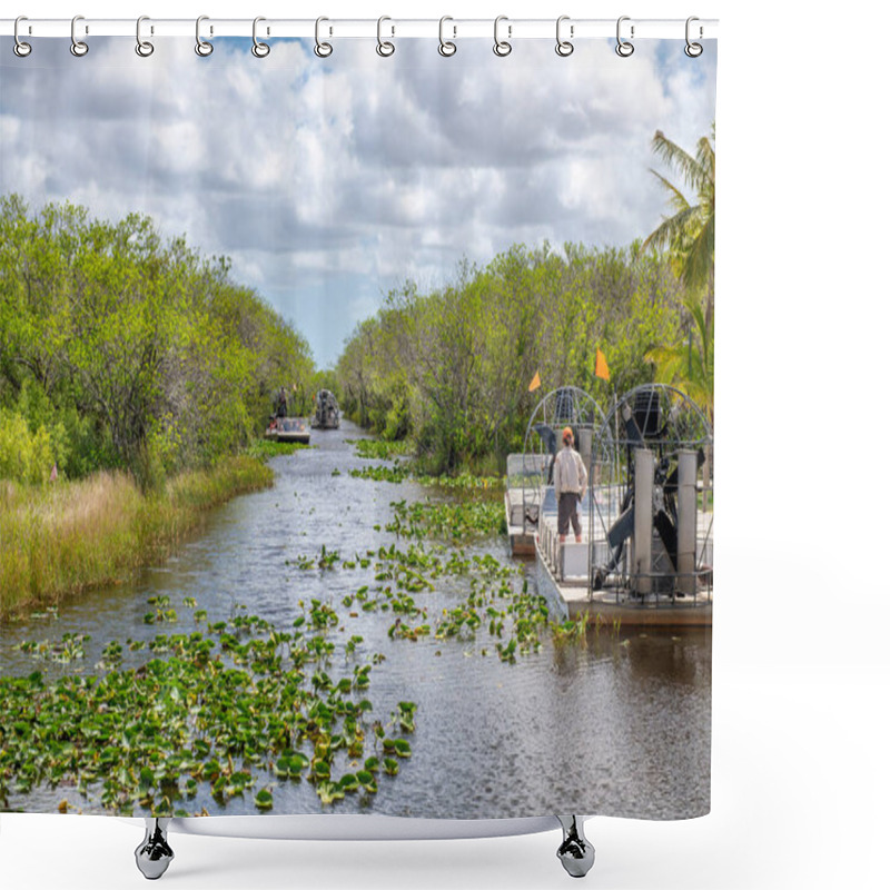 Personality  Airboats Tours In Everglades National Park, Florida. Shower Curtains