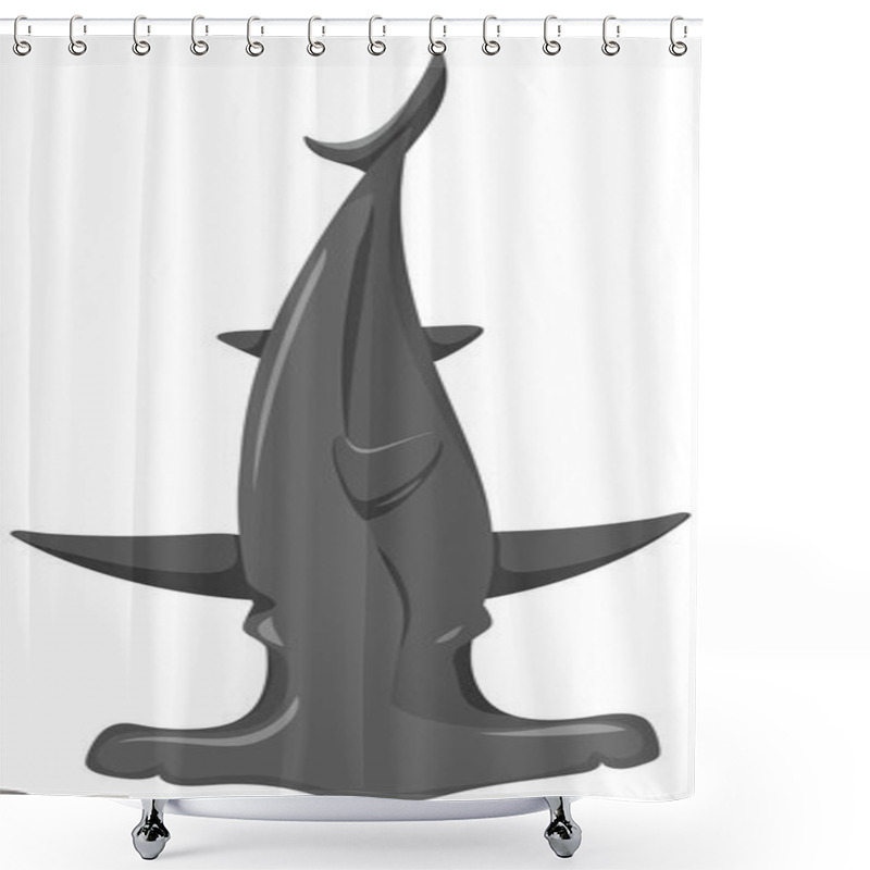 Personality  Illustration Of A Hammerhead Shark From Above Shower Curtains