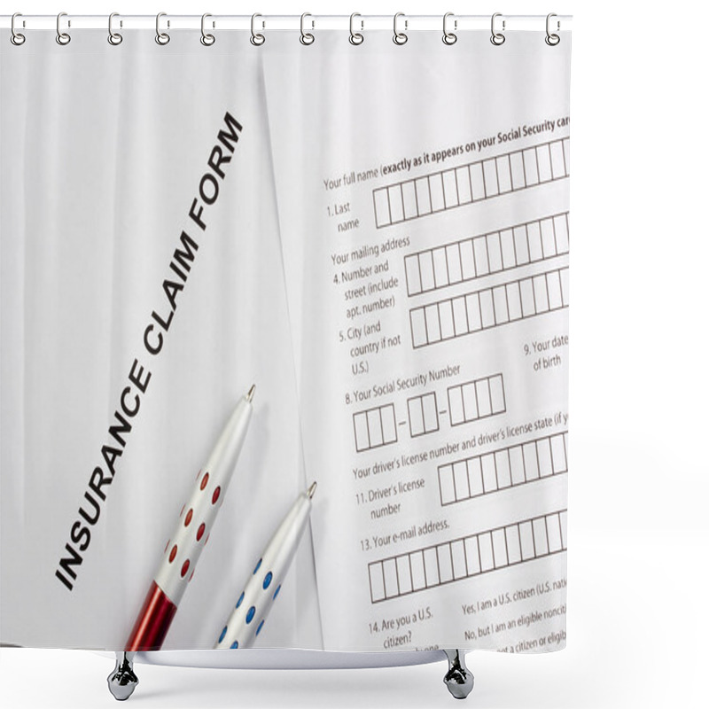 Personality  Insurance Claim Form Shower Curtains