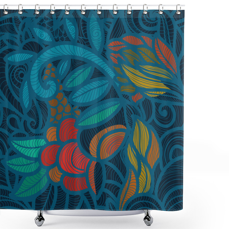 Personality  Seamless Texture With Abstract Flowers Shower Curtains