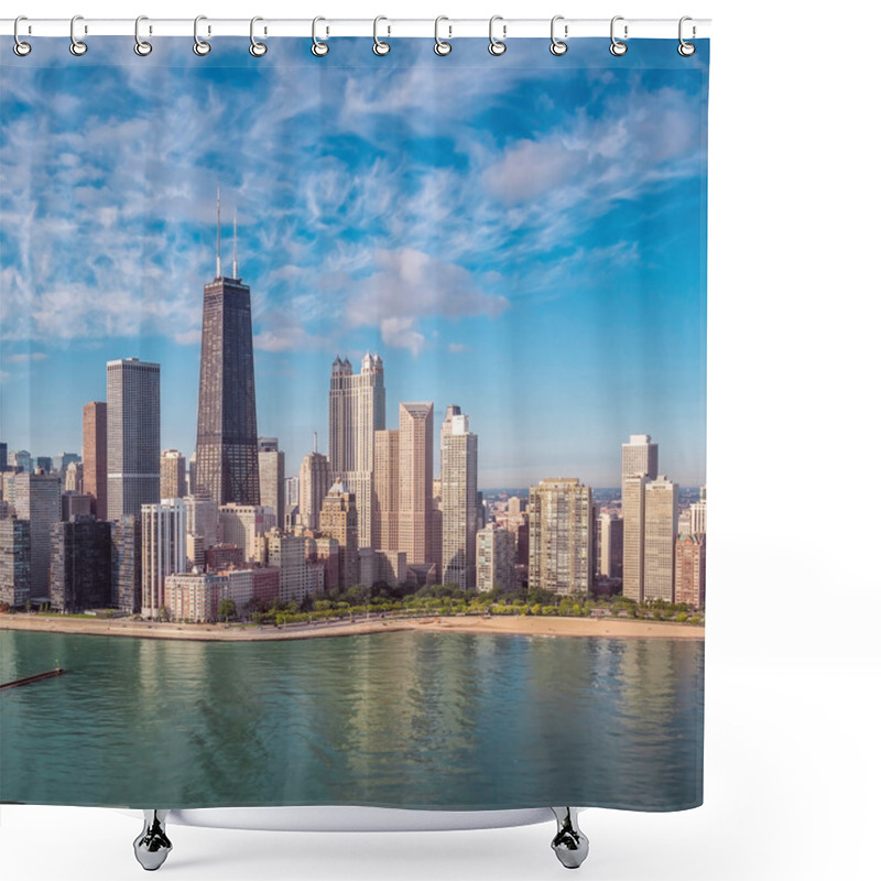 Personality  Chicago Skyline With Park Shower Curtains