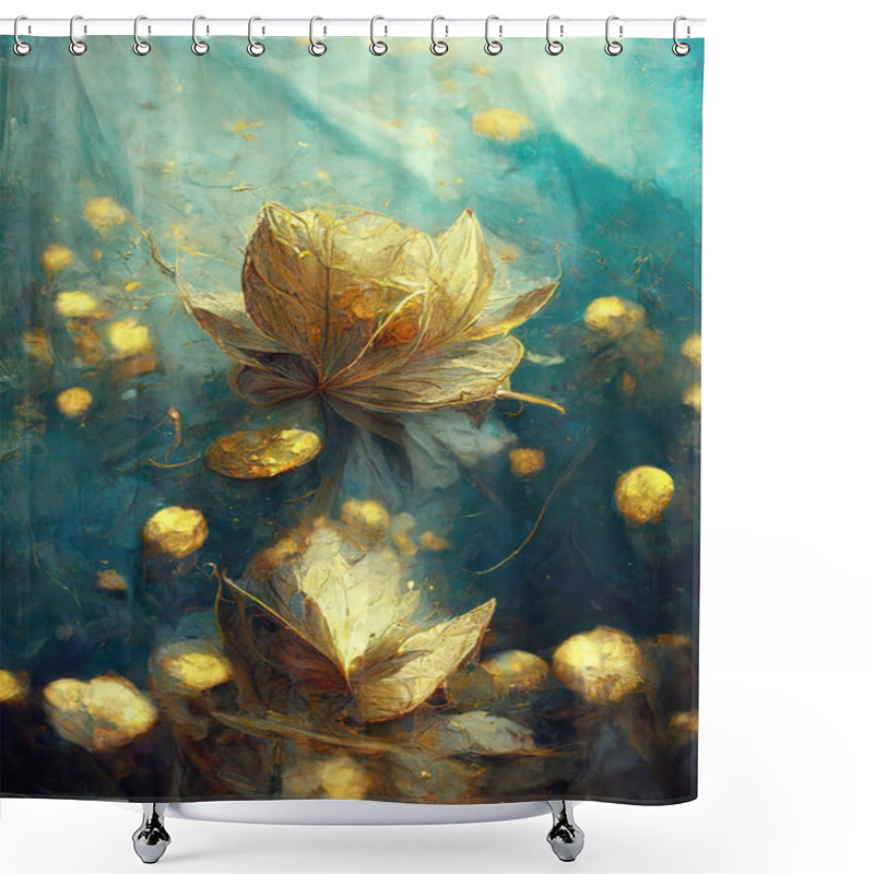 Personality  Beautiful Lotus Flower On Abstract Background.. Flower In Lake. Shower Curtains