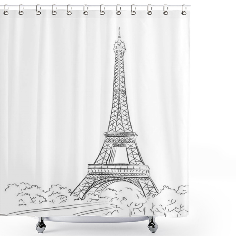 Personality  Paris, Background With The Eiffel Tower Shower Curtains