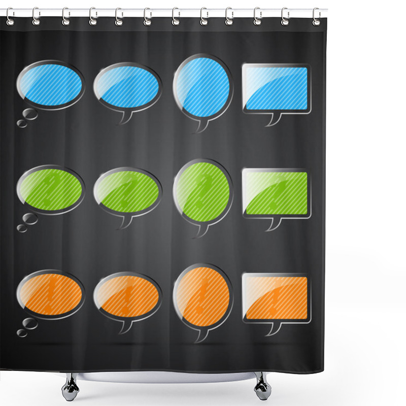 Personality  Web Blank Buttons, Vector Illustration  Shower Curtains