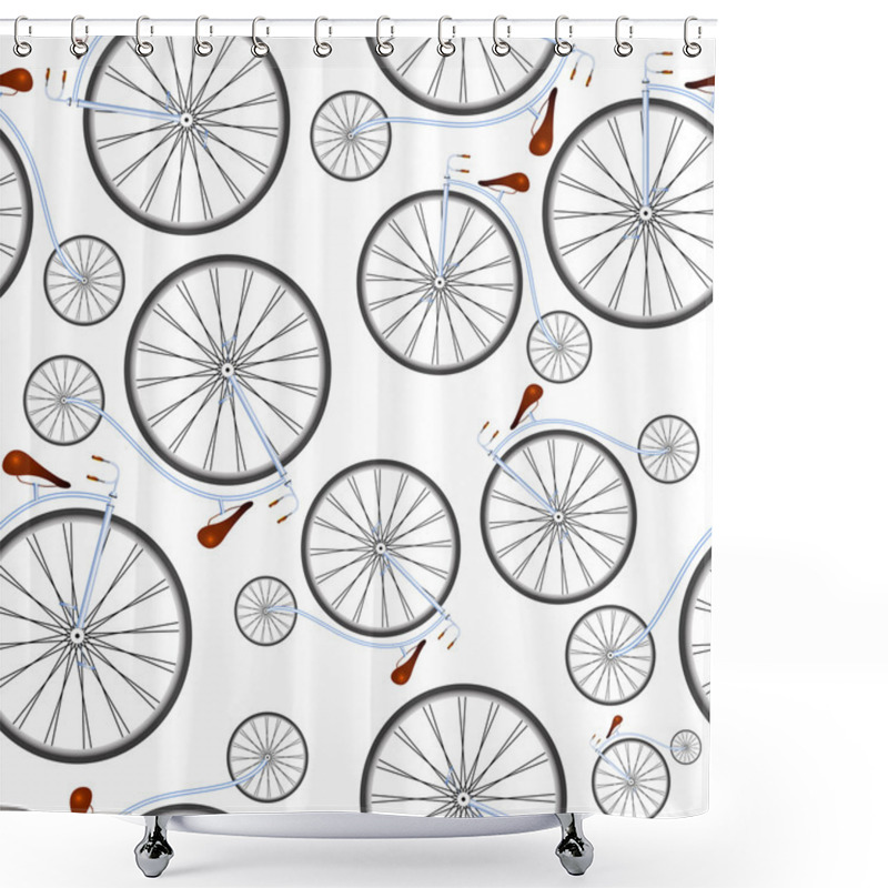 Personality  Old Bicycles Pattern Shower Curtains