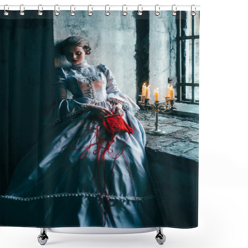 Personality  Woman In Victorian Dress Shower Curtains