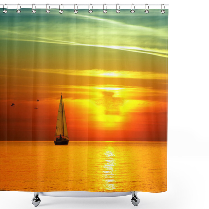 Personality  Beautiful Sea Sunset Shower Curtains