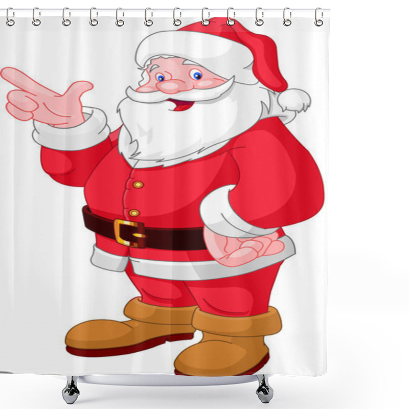 Personality  Christmas Santa Pointing Shower Curtains