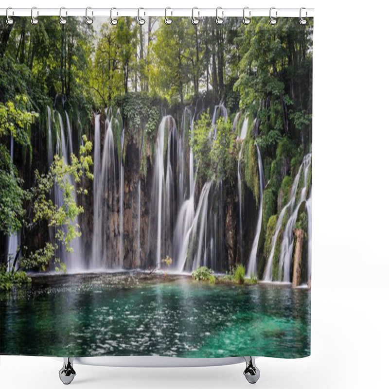 Personality  A Mesmerizing View Of Plitvice Lakes National Park In Croatia Shower Curtains