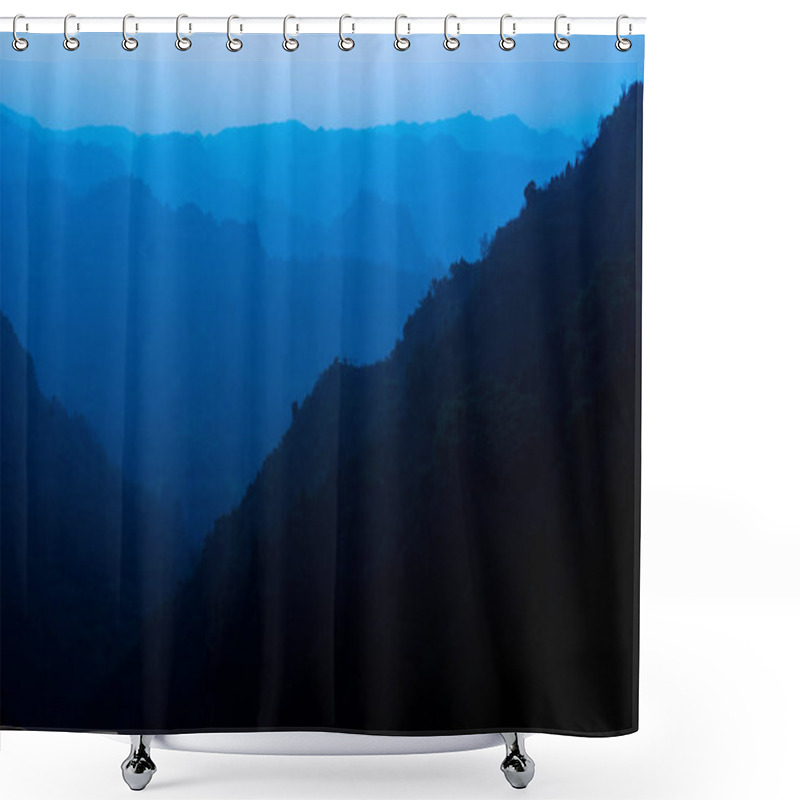 Personality  The Mountains Loom Over Each Other.In Sichuan Province, China. Shower Curtains