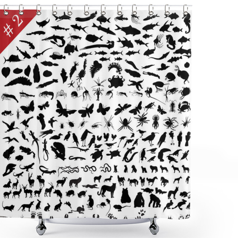 Personality  Set Of Animal Silhouettes Shower Curtains