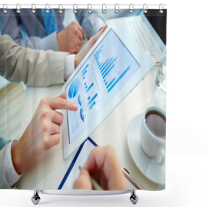 Personality  Businesspeople Meeting  In Office Shower Curtains