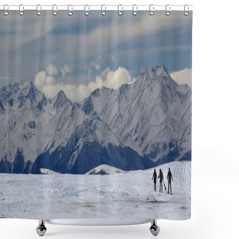 Personality  The Caucasian Mountain Range Shower Curtains