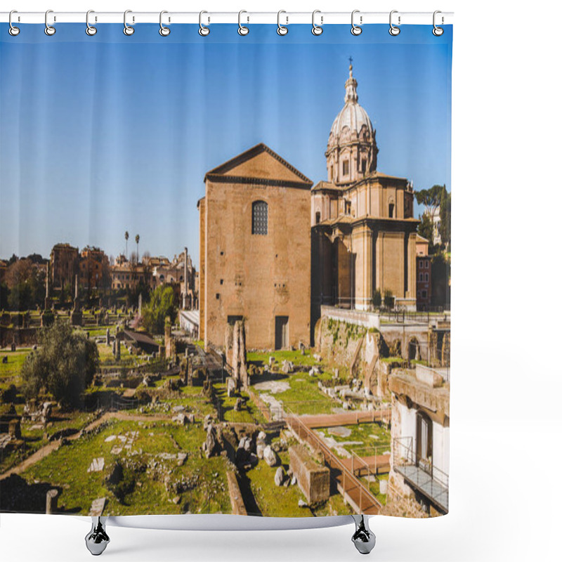 Personality  Old Saint Luca Martina Church At Roman Forum Ruins In Rome, Italy Shower Curtains