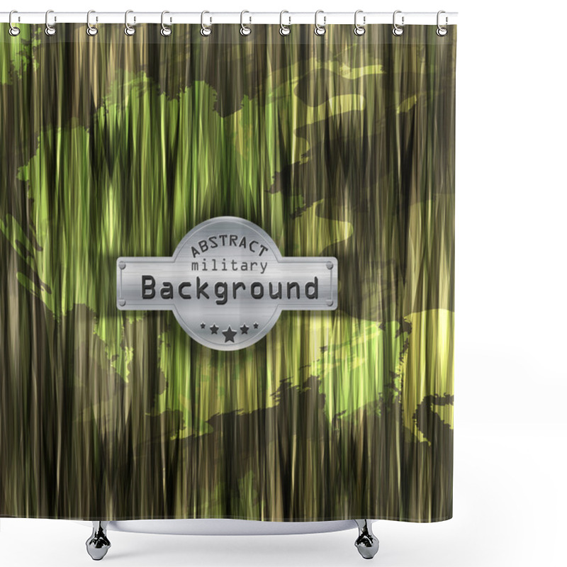 Personality  Camouflage Military Pattern Background With Stripes. Vector Illustration, EPS10 Shower Curtains